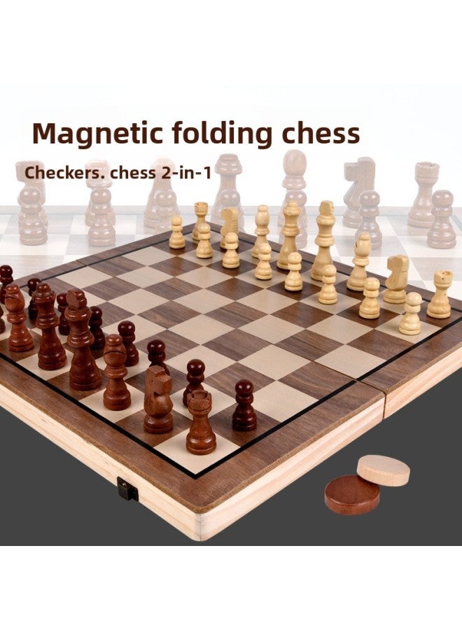 مجموعة كاملة من المنتجات الخشبية المغناطيسية القابلة للطي، شطرنج عملاق، لعبة شطرنج مغناطيسية تنافسية، ألعاب تعليم